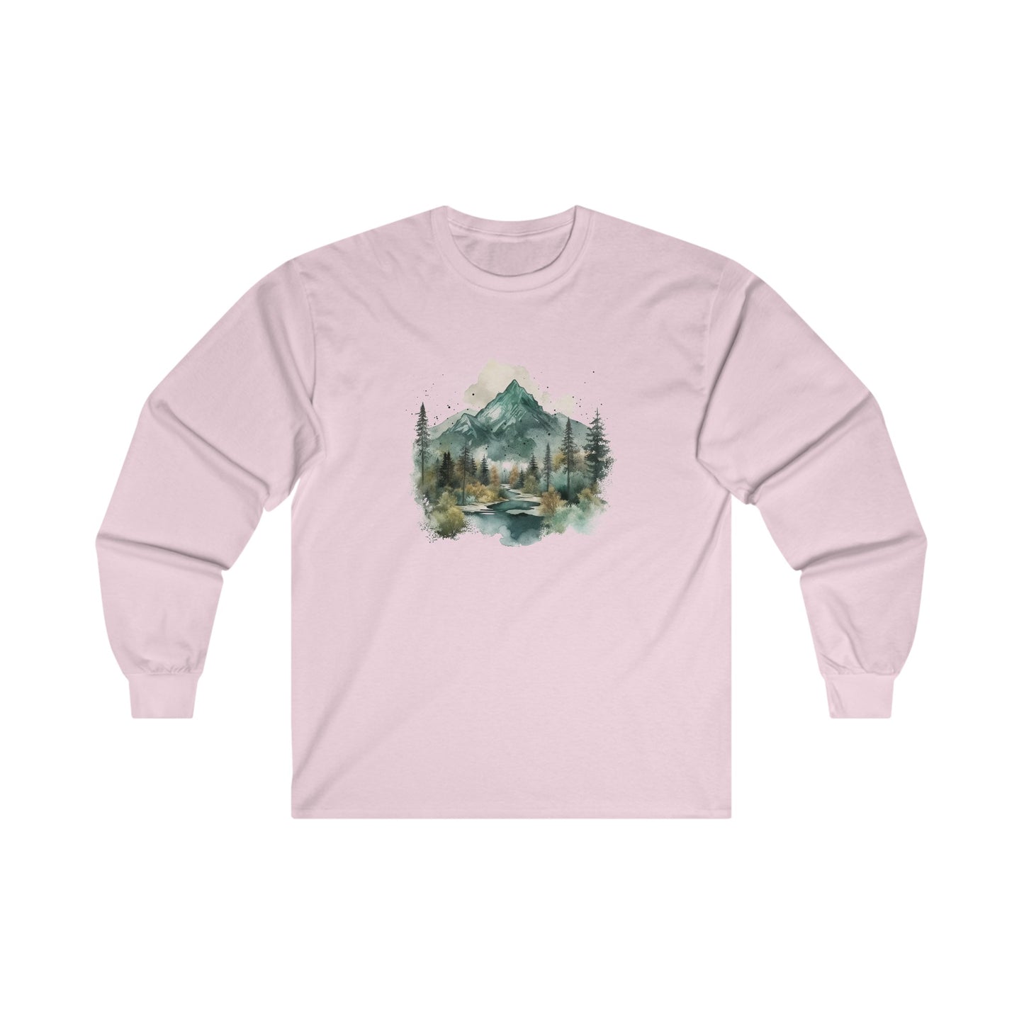 Watercolor Mountains Long Sleeve Tee
