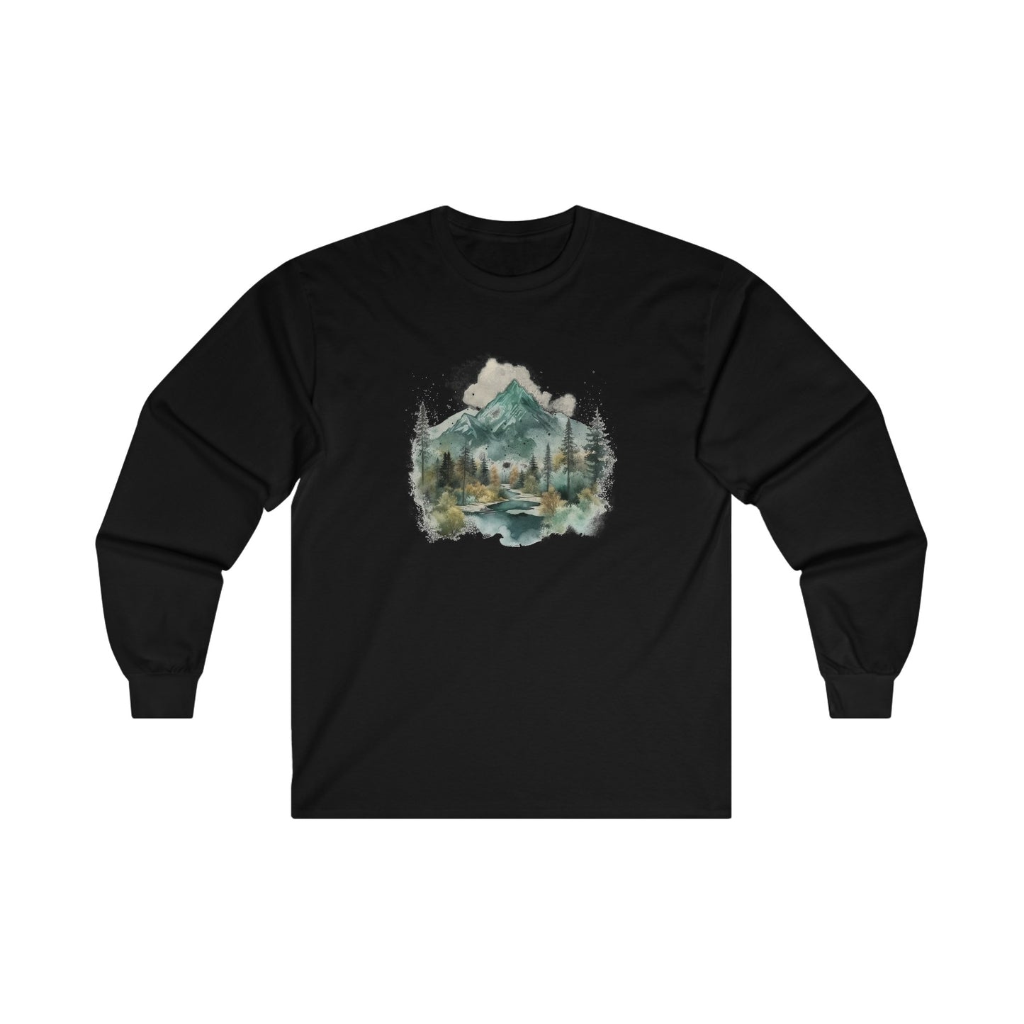 Watercolor Mountains Long Sleeve Tee