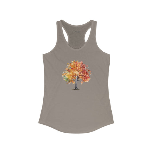 Watercolor Autumn Tree Racerback Tank