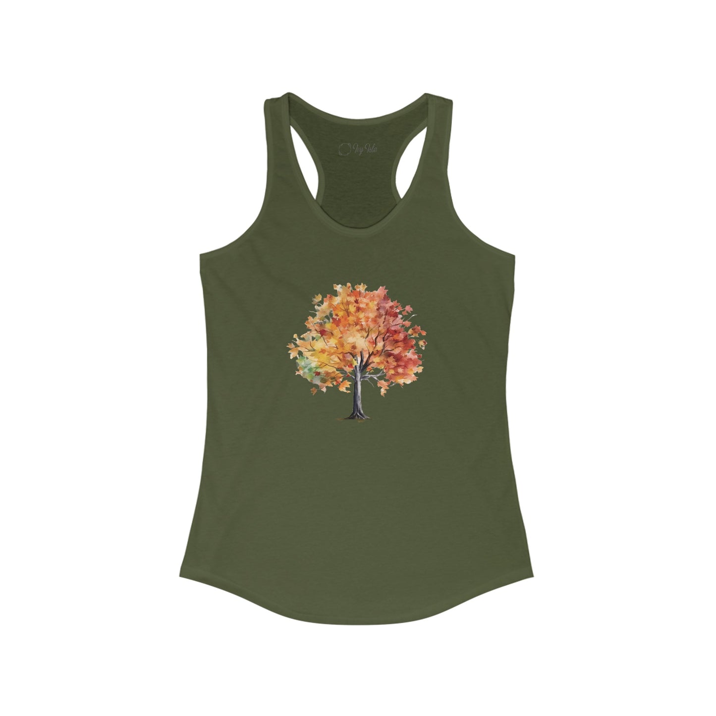 Watercolor Autumn Tree Racerback Tank
