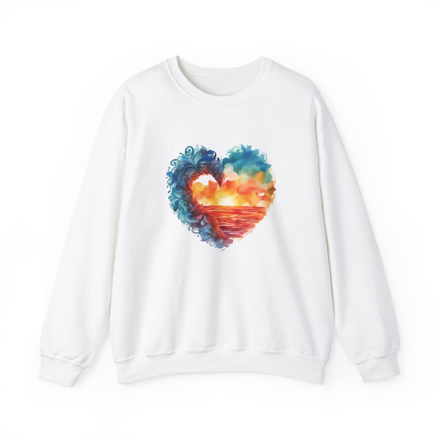 Abstract Sunset Heart Sweatshirt