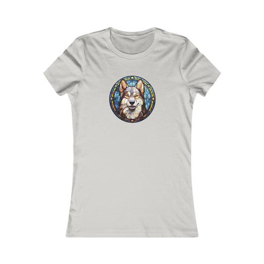 Stained Glass Husky Fitted Tee