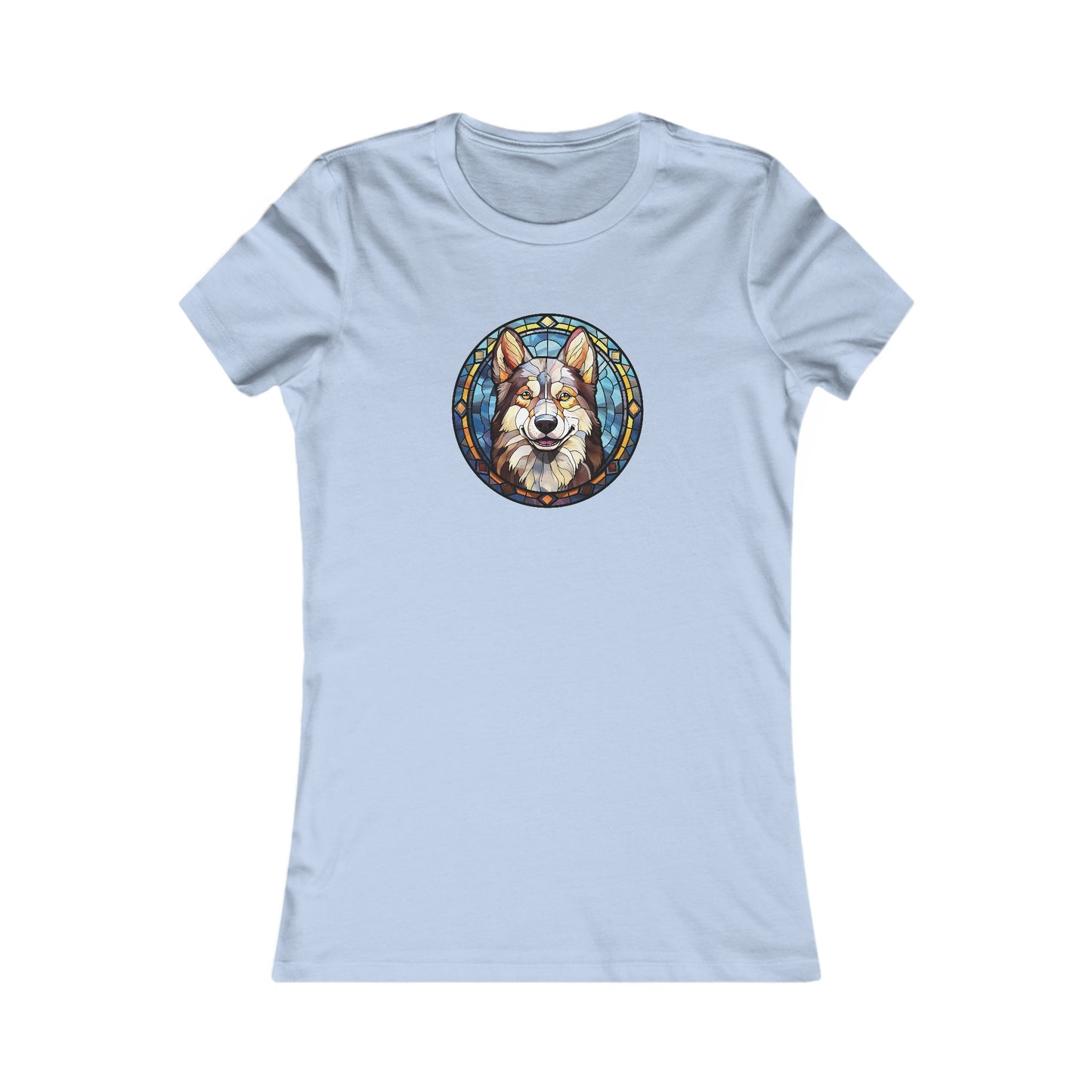 Stained Glass Husky Fitted Tee