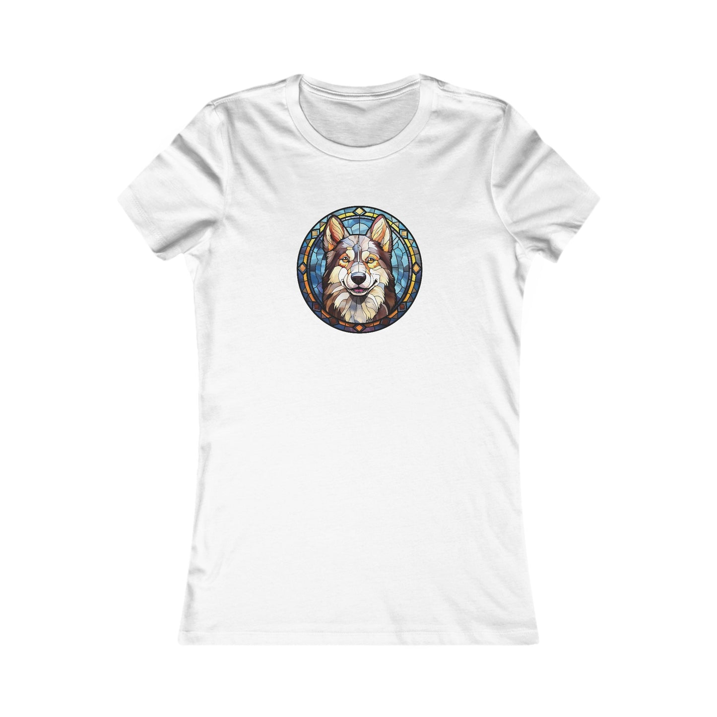 Stained Glass Husky Fitted Tee
