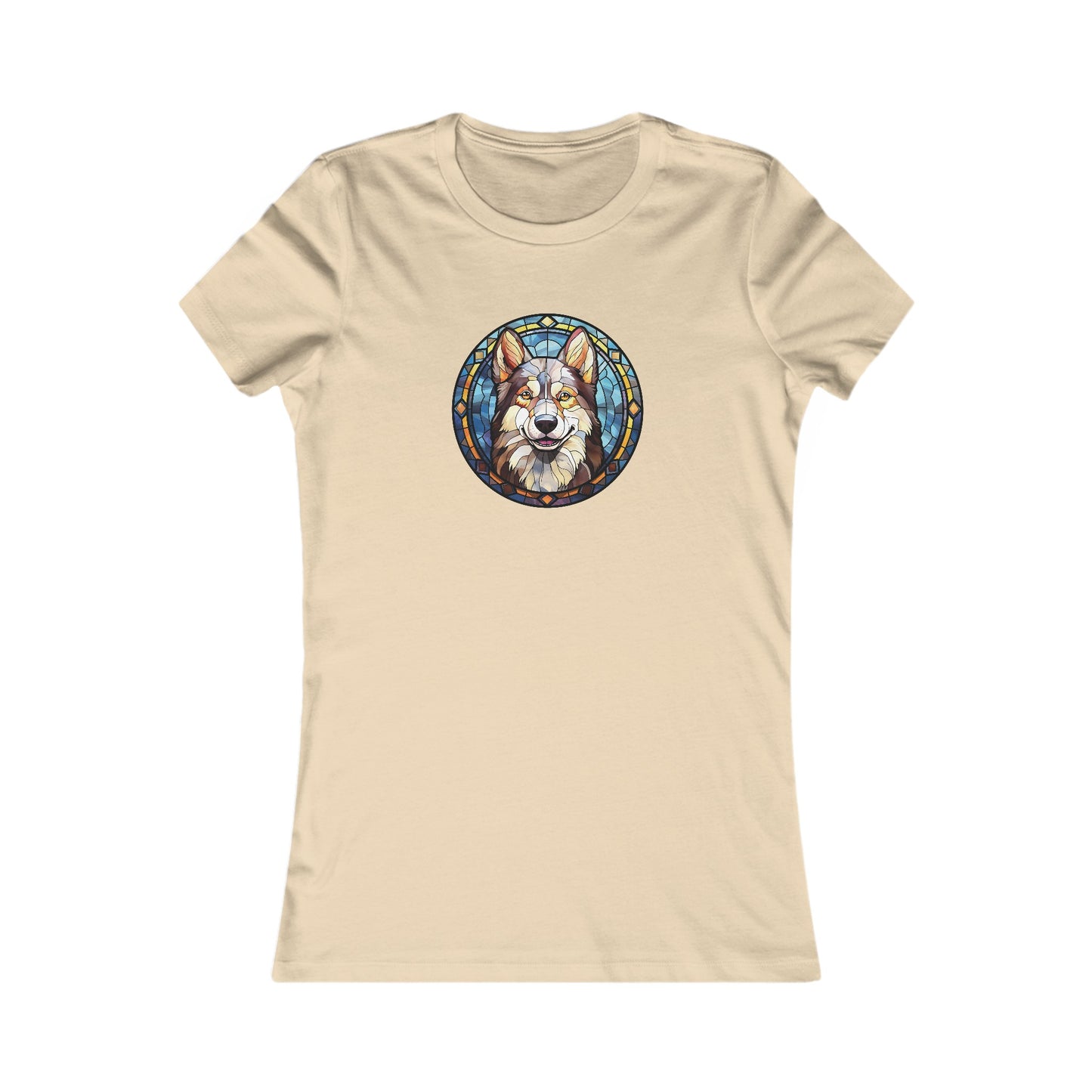 Stained Glass Husky Fitted Tee