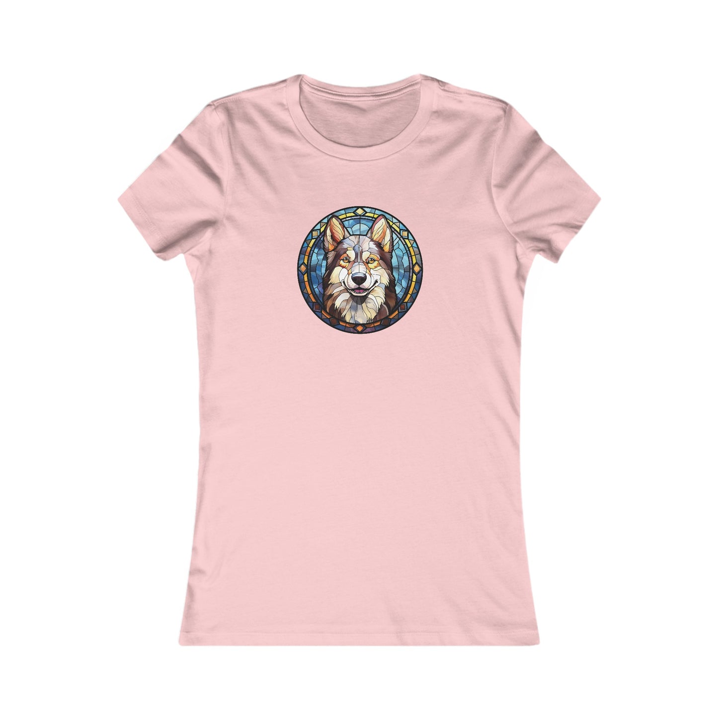 Stained Glass Husky Fitted Tee