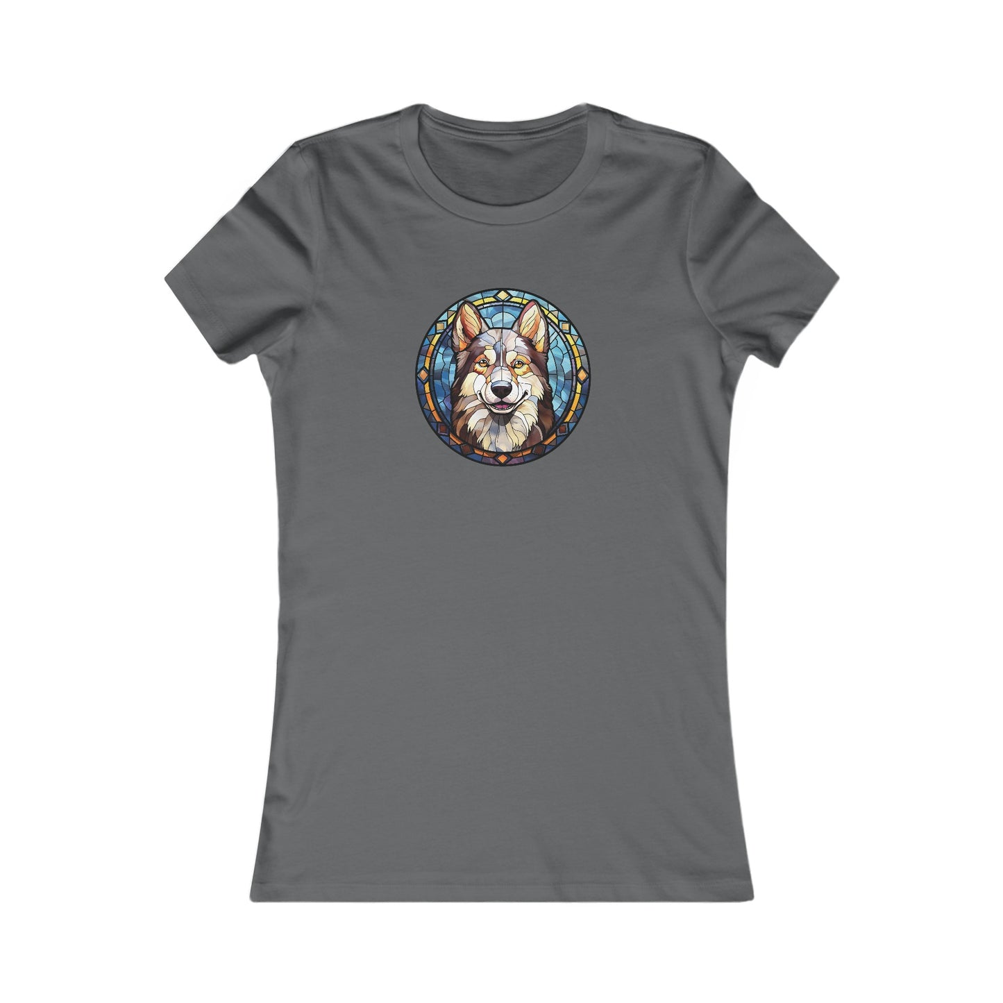 Stained Glass Husky Fitted Tee