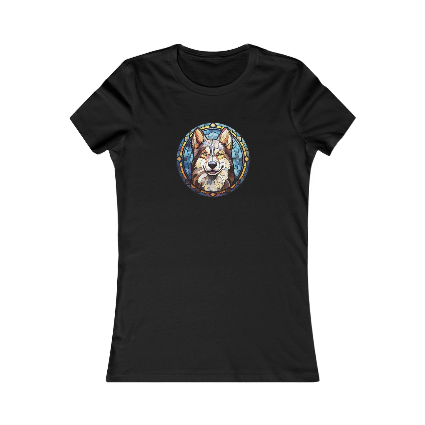 Stained Glass Husky Fitted Tee