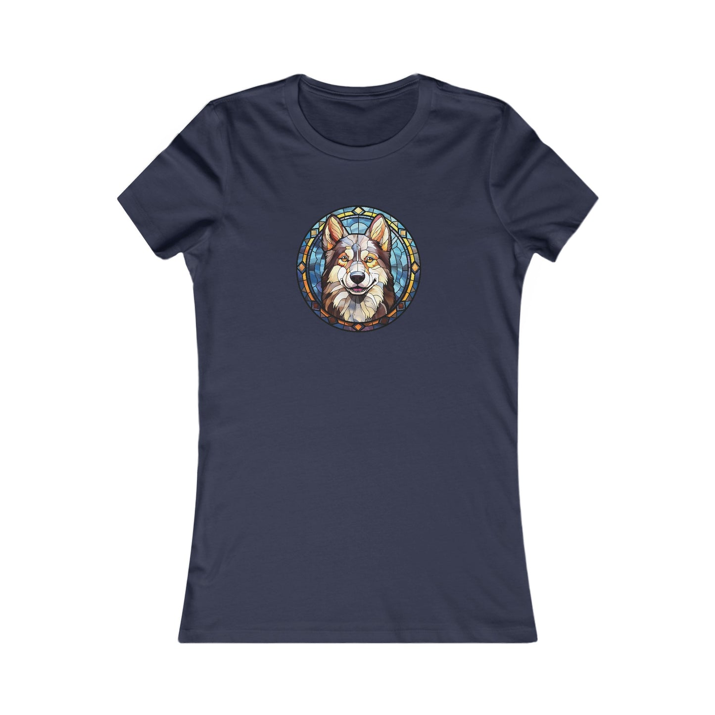 Stained Glass Husky Fitted Tee