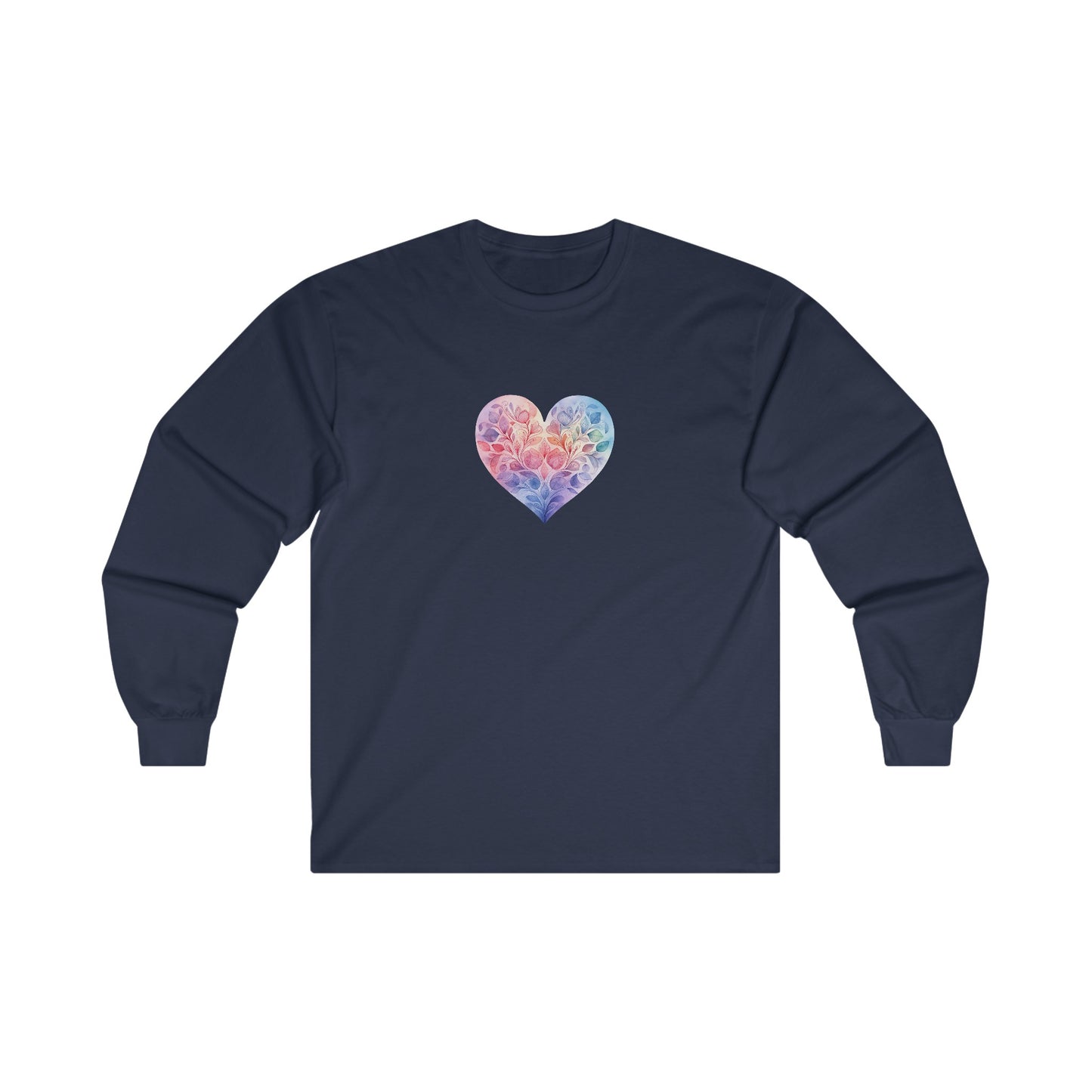 Watercolor Heart Long Sleeve Tee 006