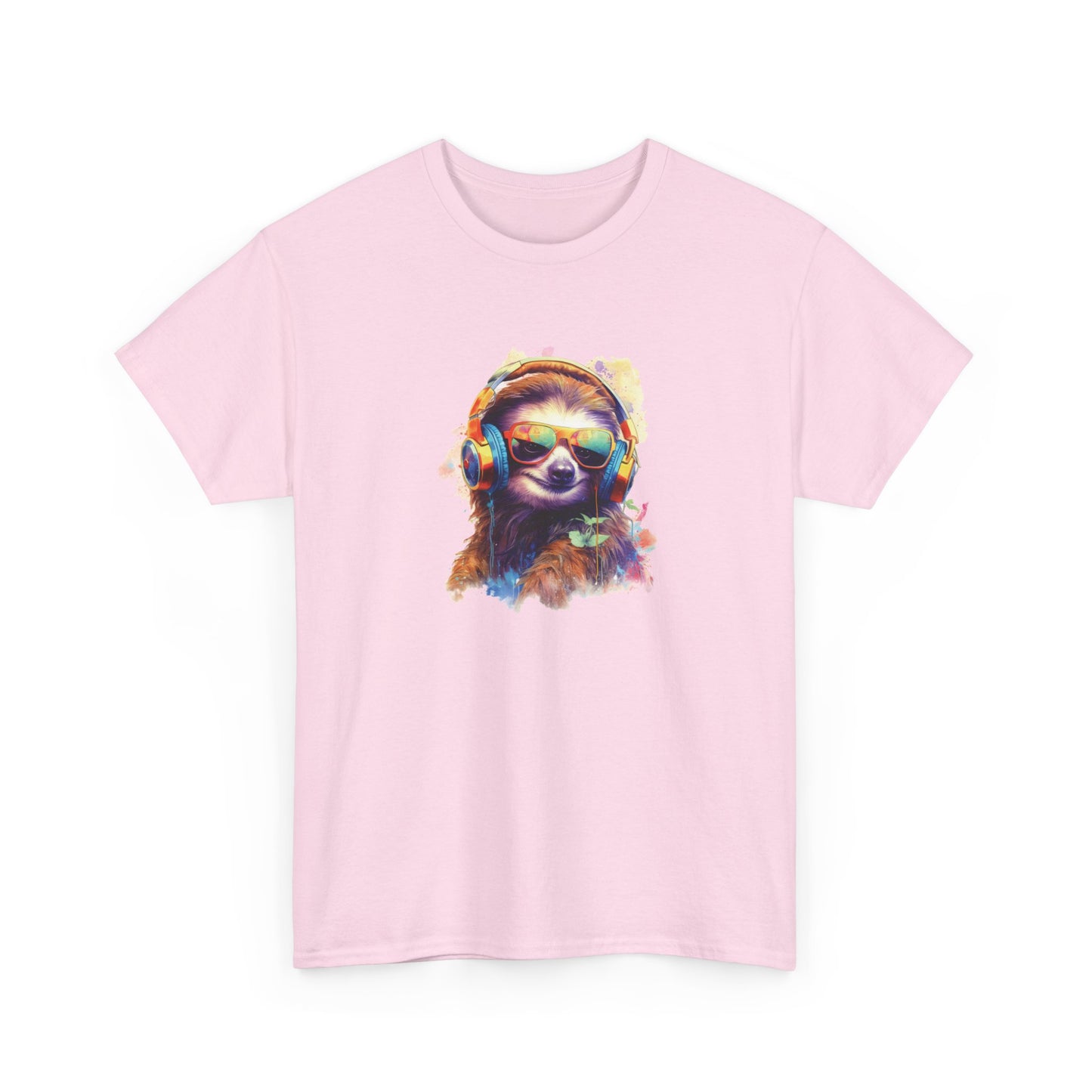Sloth with Headphones Short Sleeve Tee