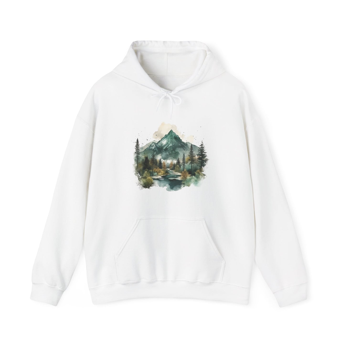 Watercolor Mountains Hooded Sweatshirt