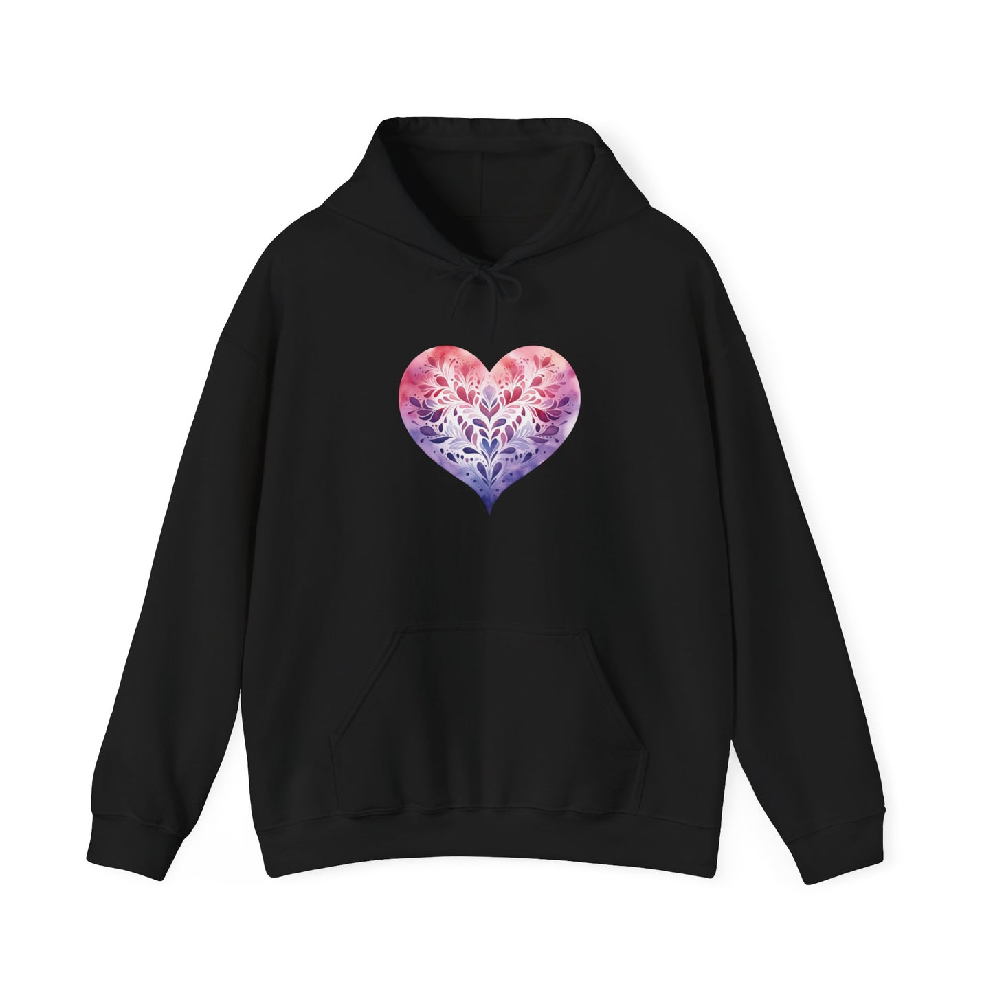 Watercolor Heart Hooded Sweatshirt 005