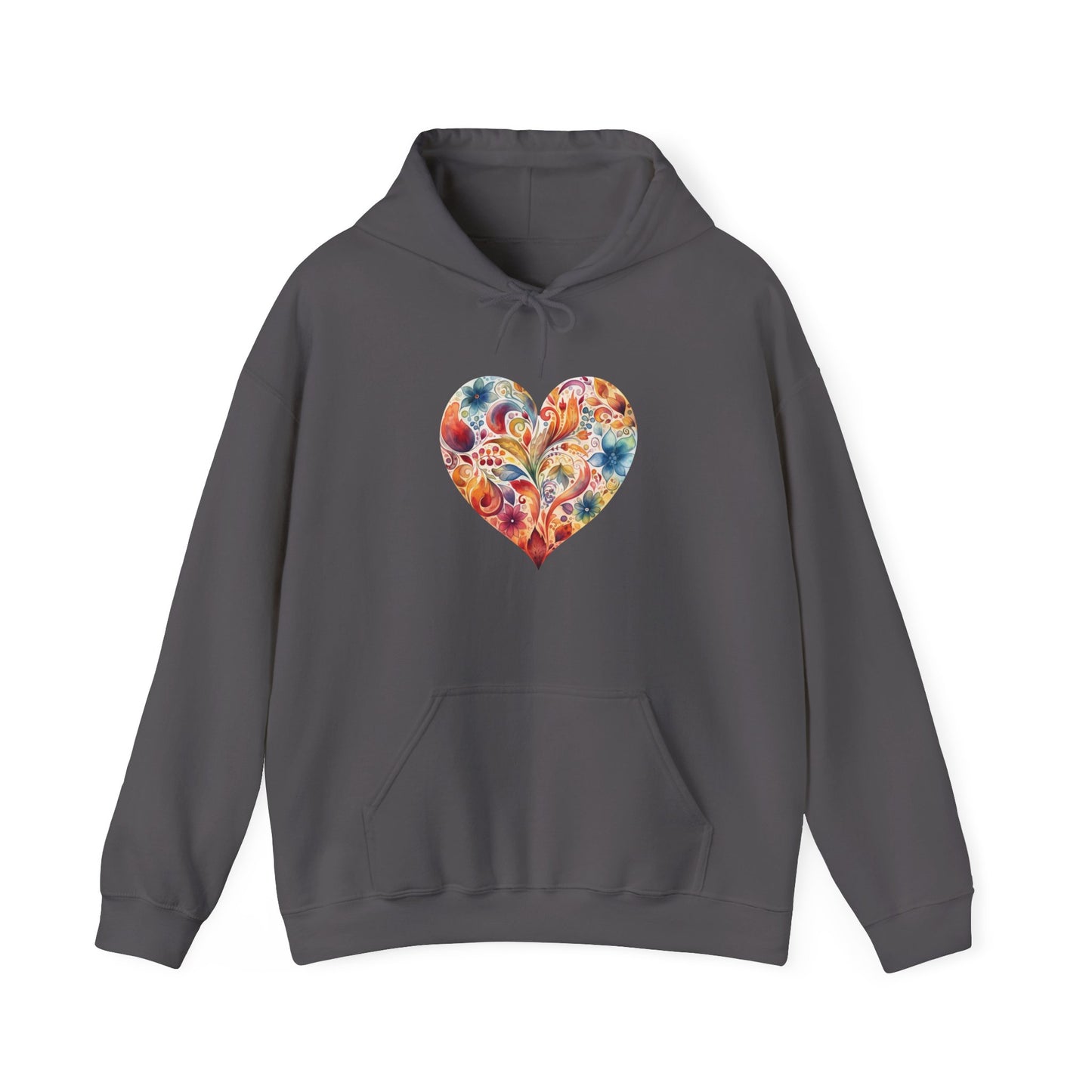 Watercolor Heart Hooded Sweatshirt 002