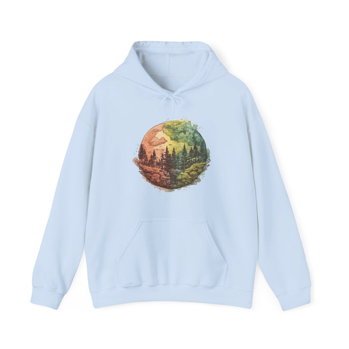 Watercolor Forest Hooded Sweatshirt