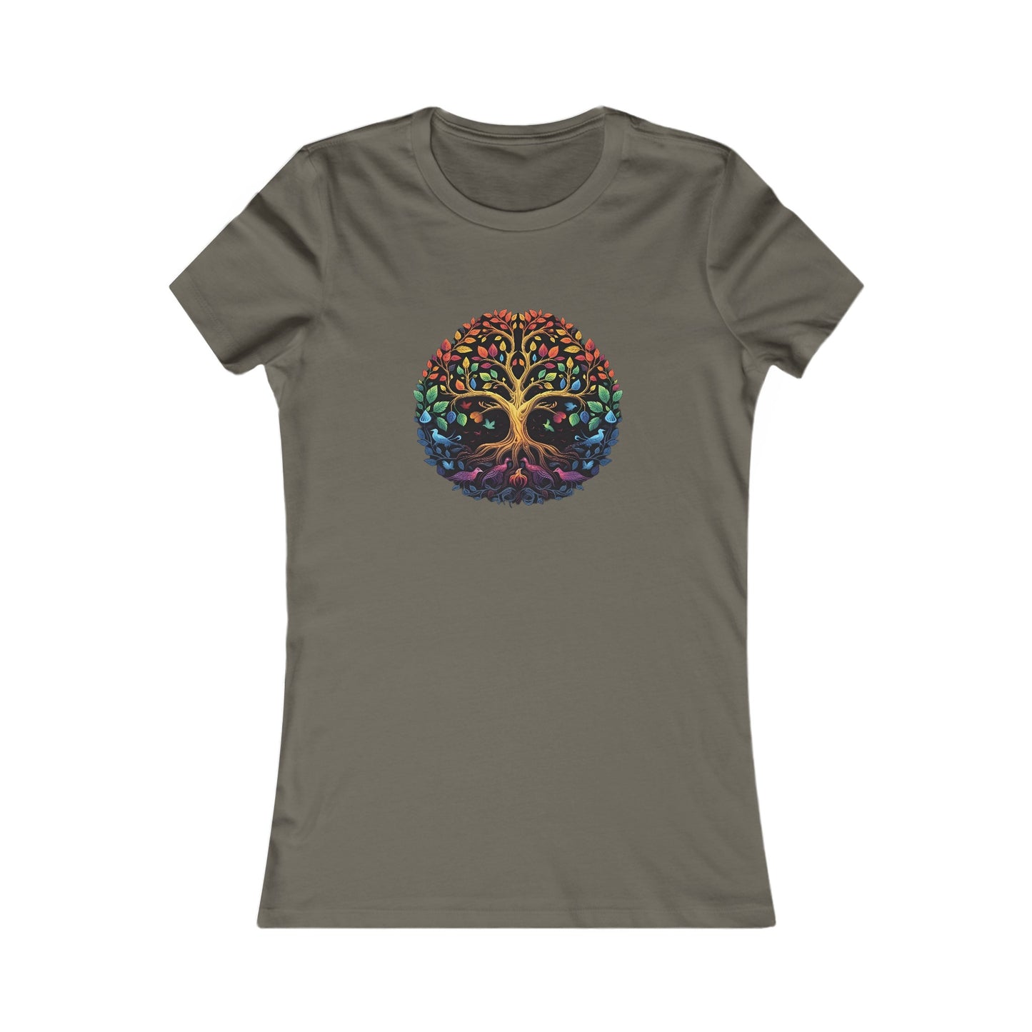 Colorful Tree of Life Fitted Tee