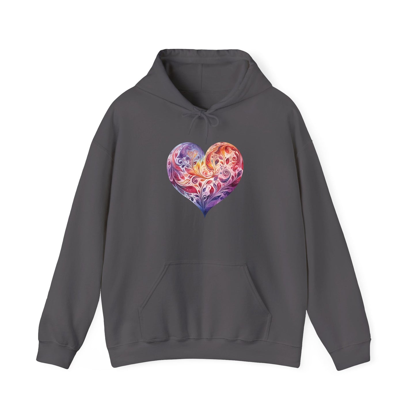 Watercolor Heart Hooded Sweatshirt 003
