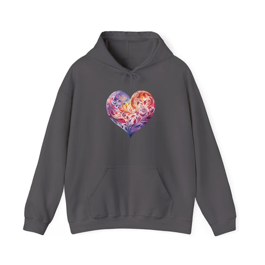 Watercolor Heart Hooded Sweatshirt 003