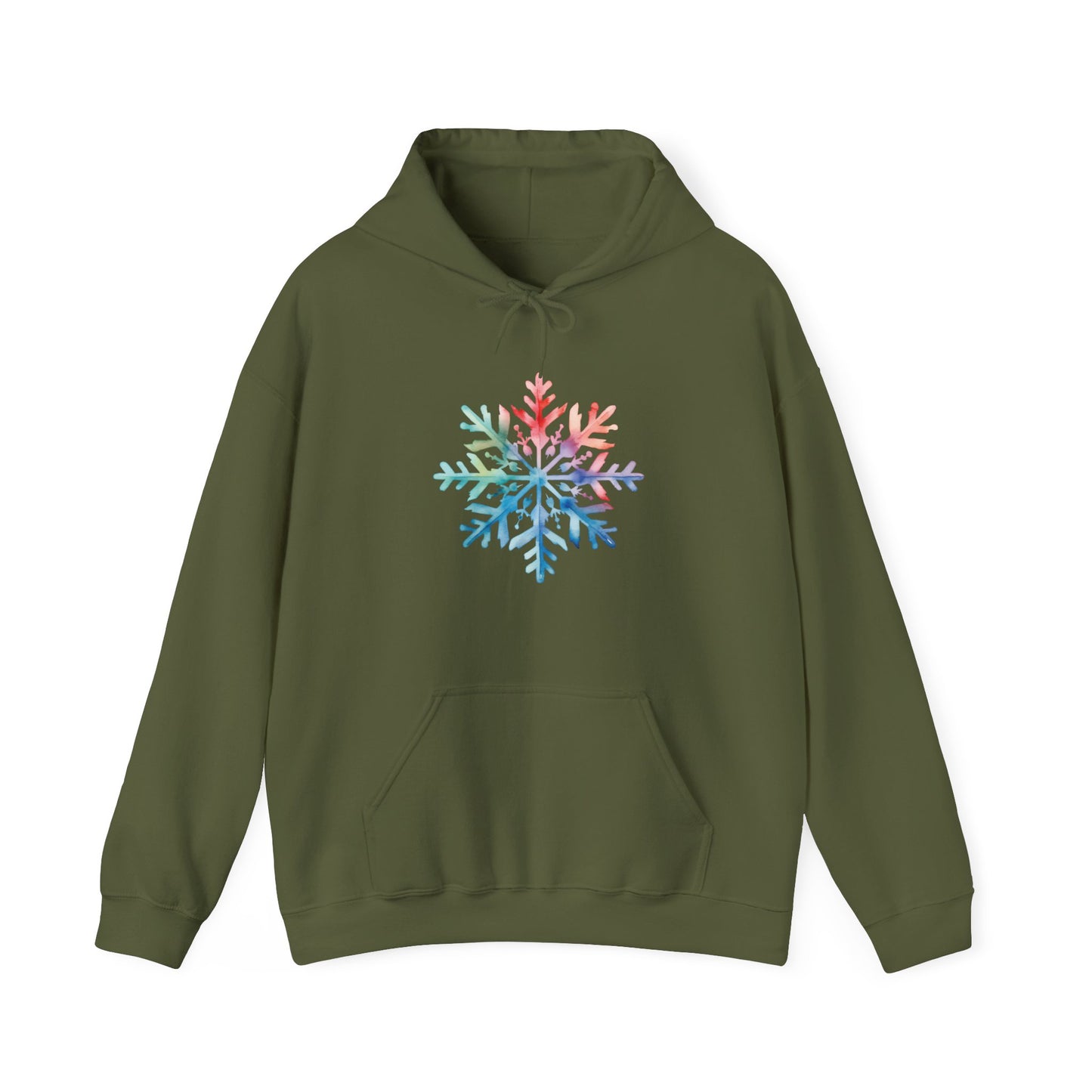 Watercolor Snowflake Hooded Sweatshirt