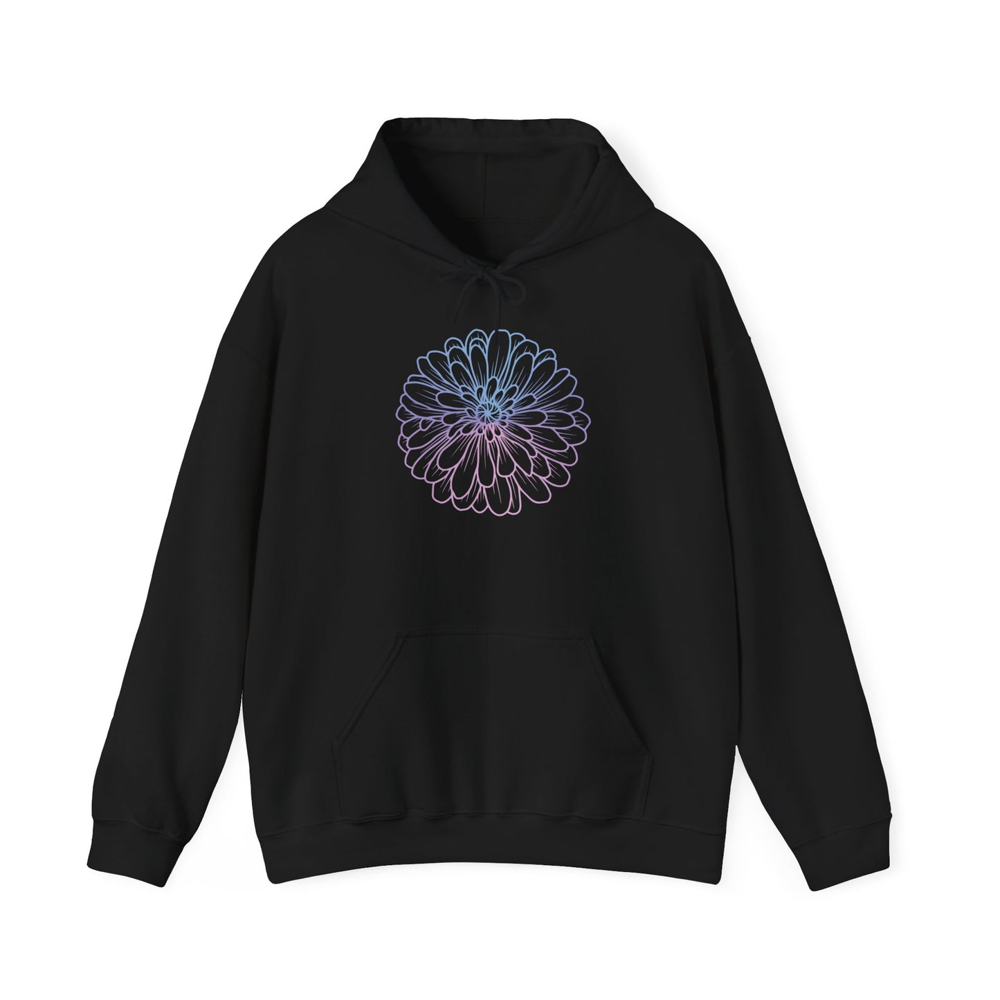 Colorful Flower Outline Hooded Sweatshirt