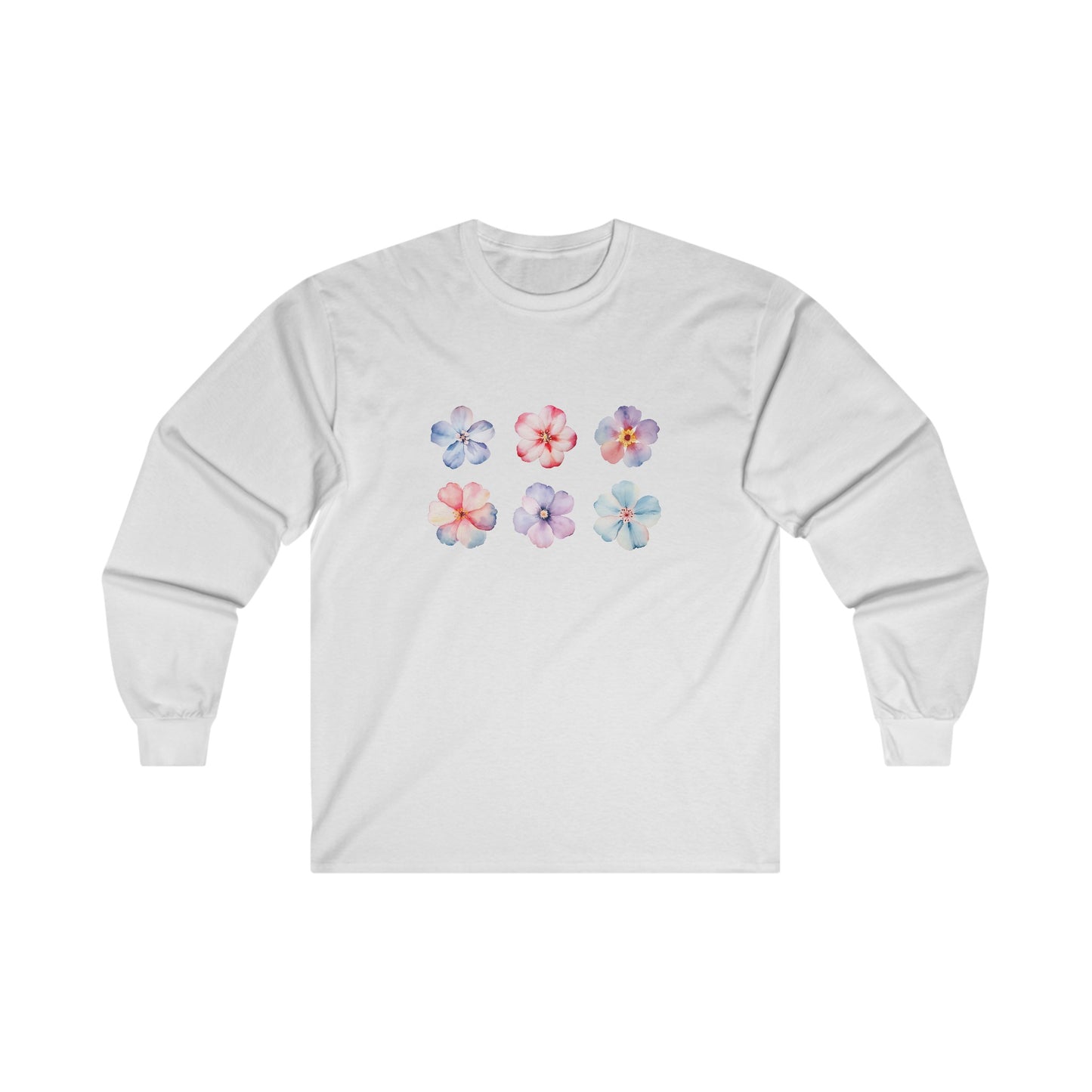 Watercolor Flowers Set Long Sleeve Tee