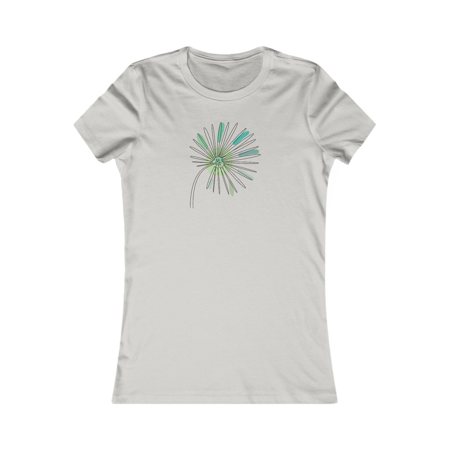 Green and Blue Dandelion Fitted Tee