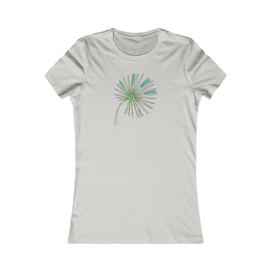 Green and Blue Dandelion Fitted Tee
