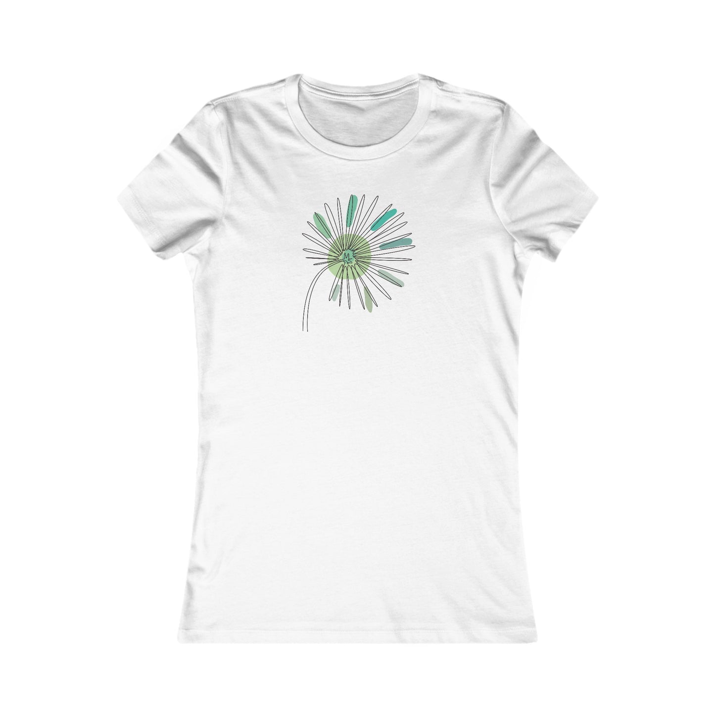 Green and Blue Dandelion Fitted Tee