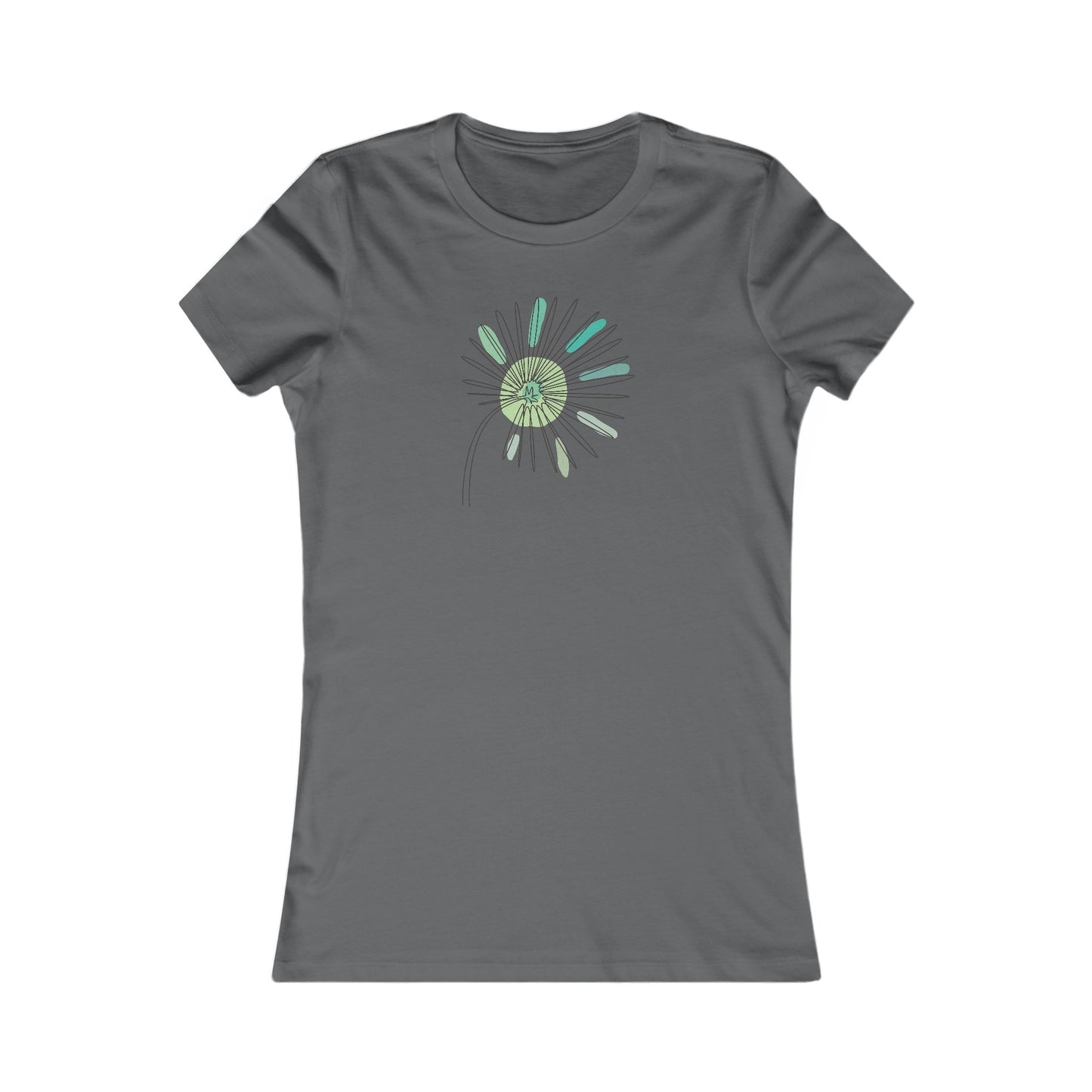 Green and Blue Dandelion Fitted Tee