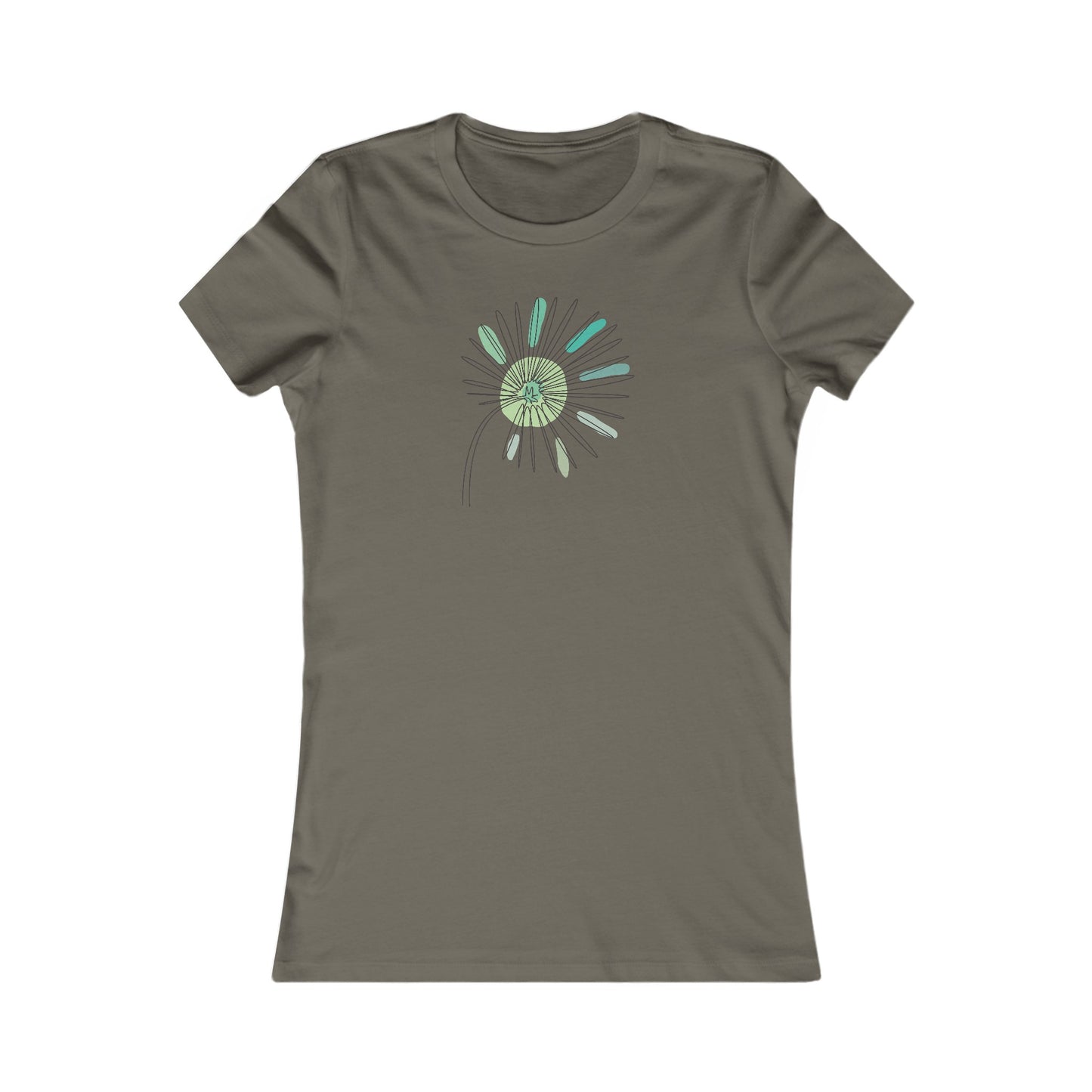 Green and Blue Dandelion Fitted Tee