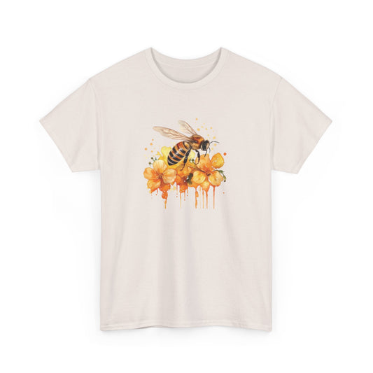 Watercolor Bee and Flowers Short Sleeve Tee