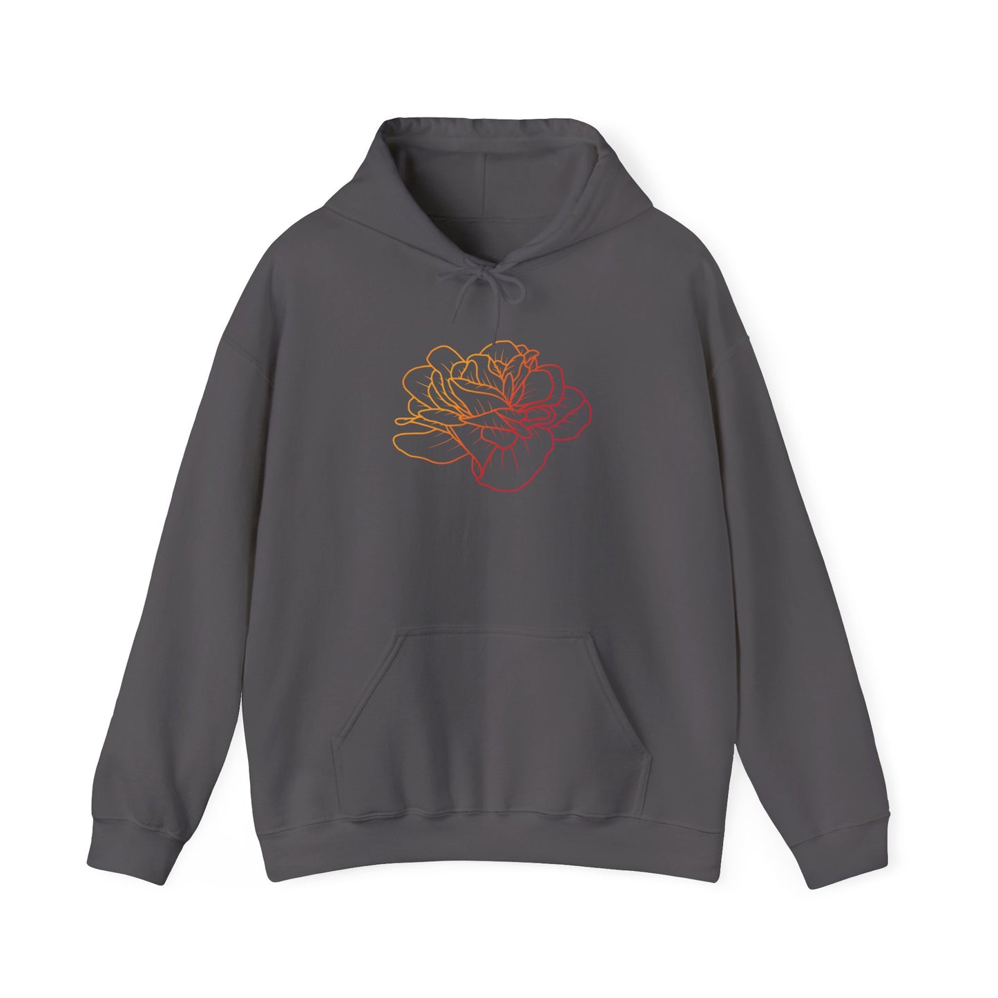 Colorful Rose Outline Hooded Sweatshirt