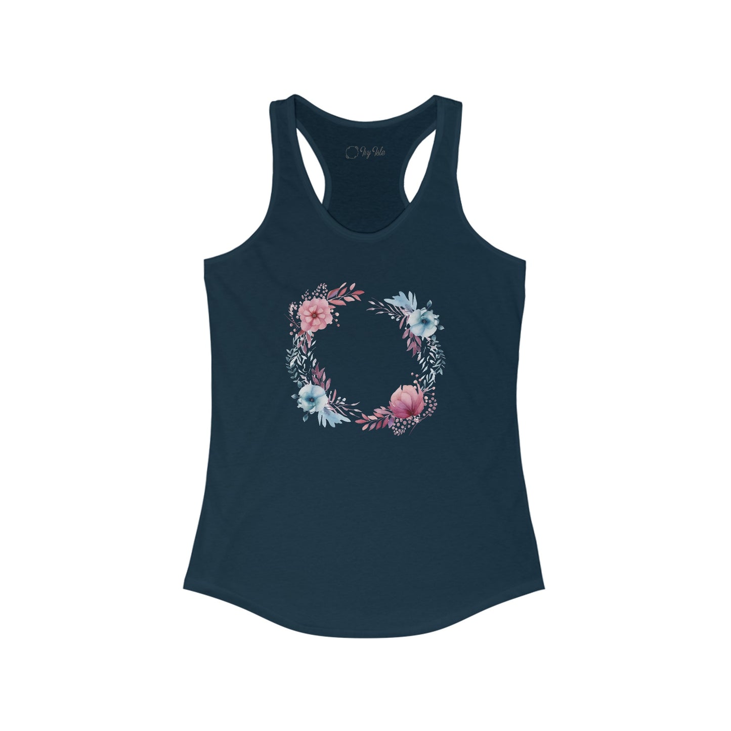 Watercolor Flowers Circle Racerback Tank