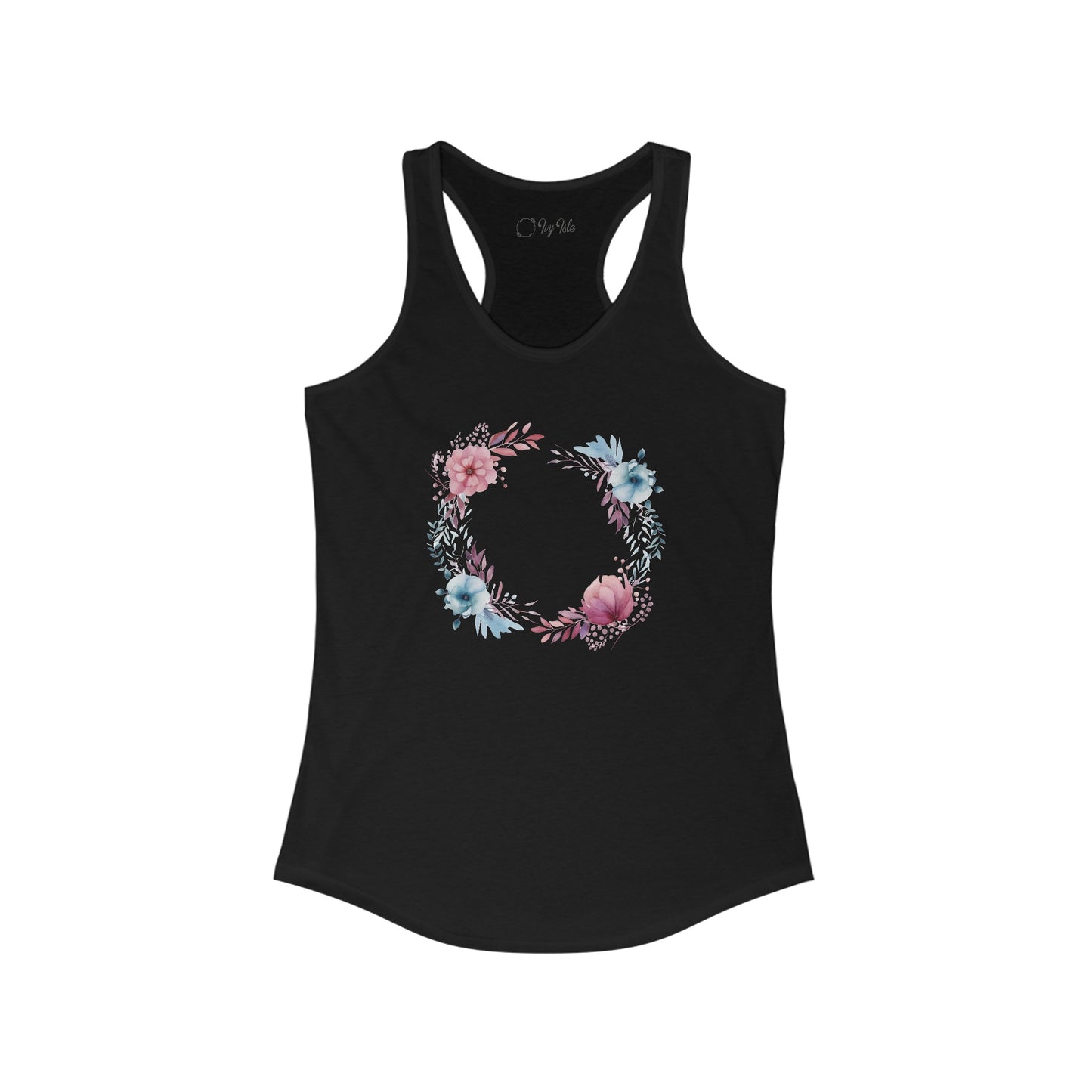 Watercolor Flowers Circle Racerback Tank