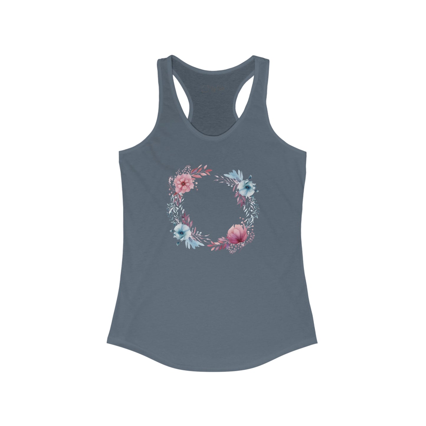 Watercolor Flowers Circle Racerback Tank