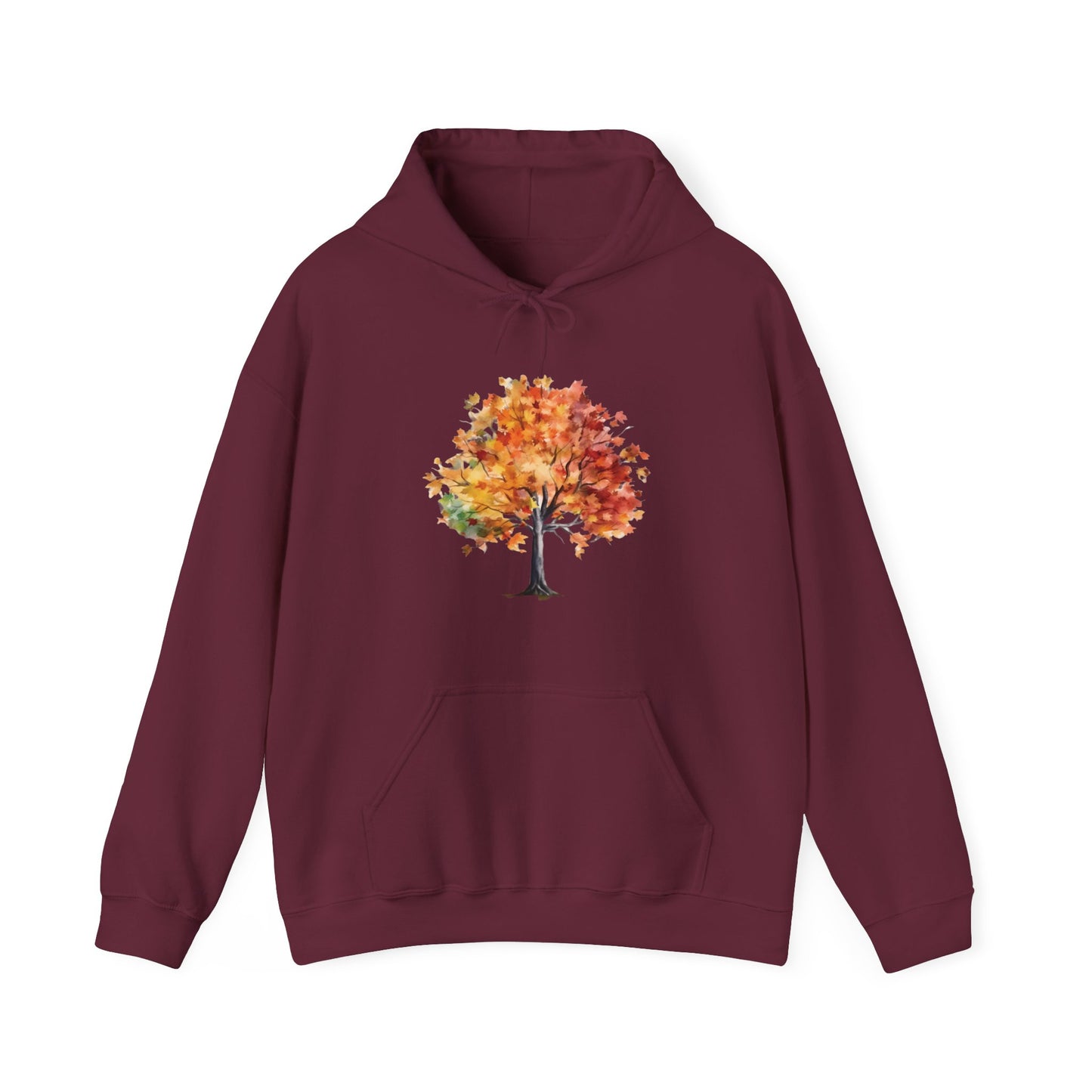 Watercolor Autumn Tree Hooded Sweatshirt