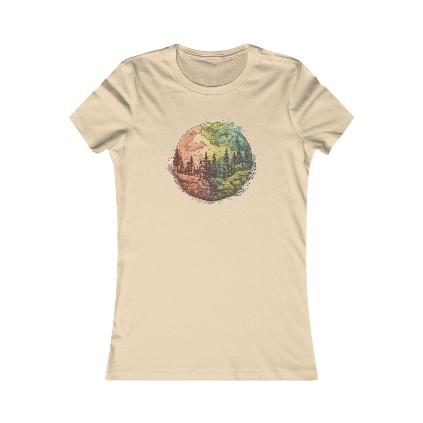 Watercolor Forest Fitted Tee