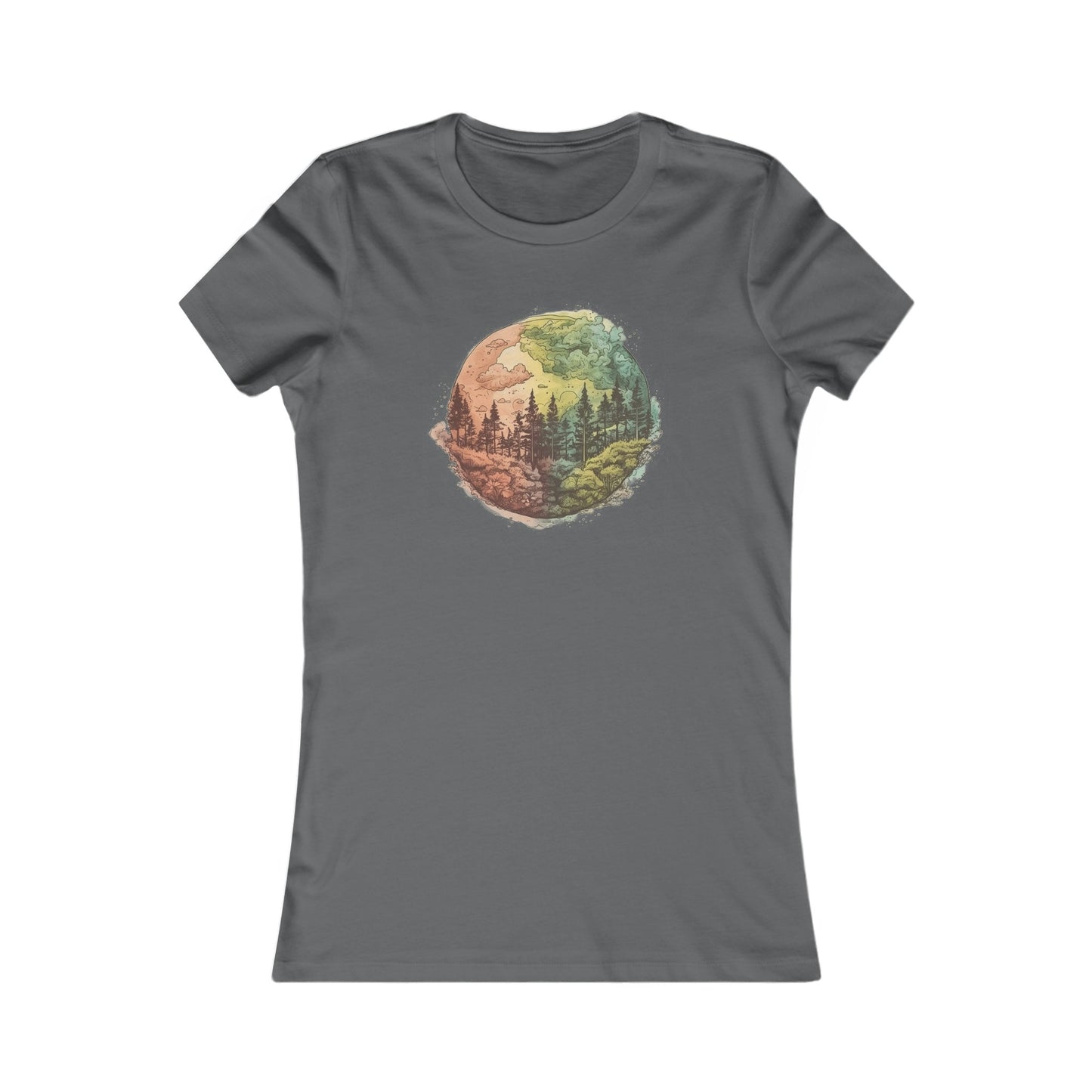 Watercolor Forest Fitted Tee