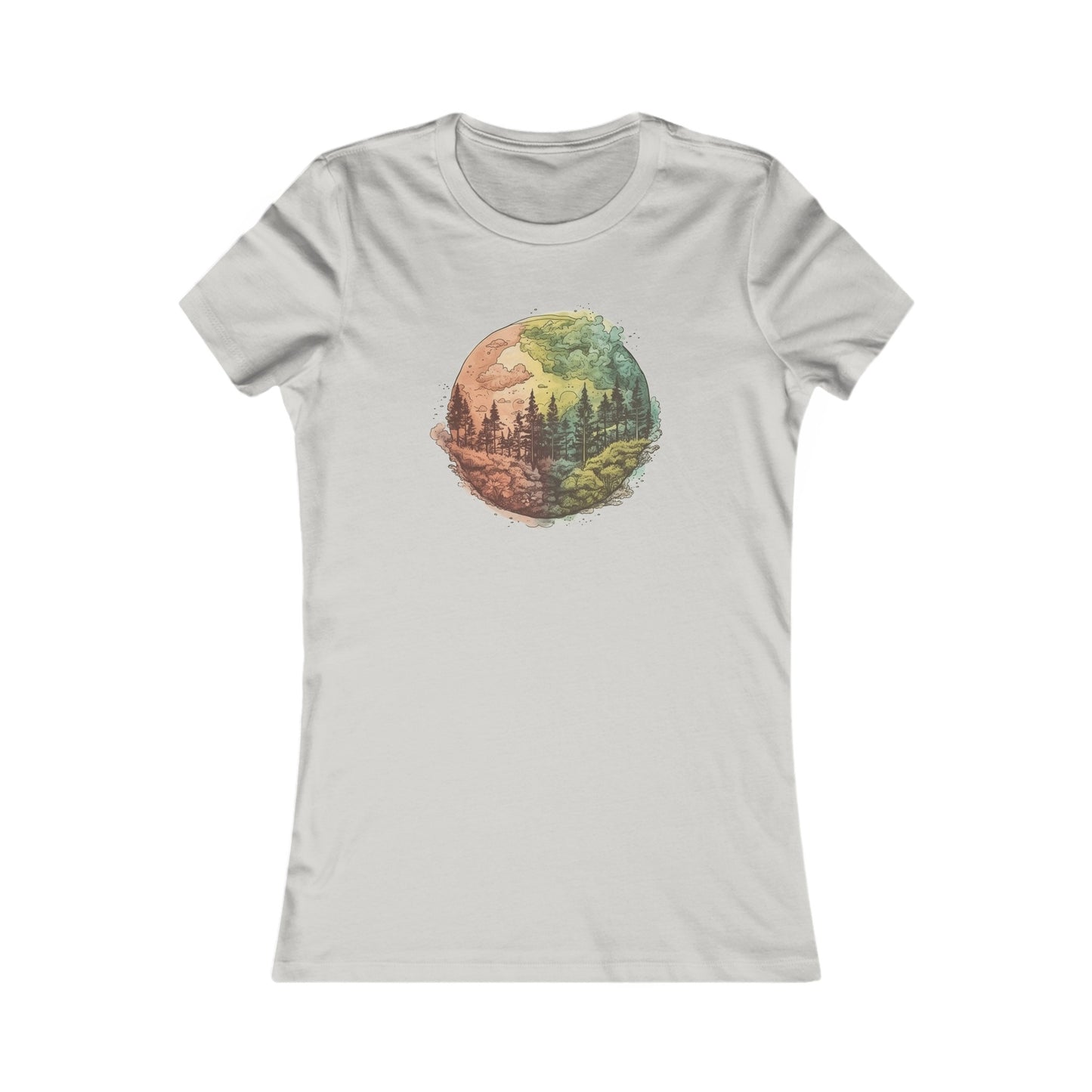 Watercolor Forest Fitted Tee
