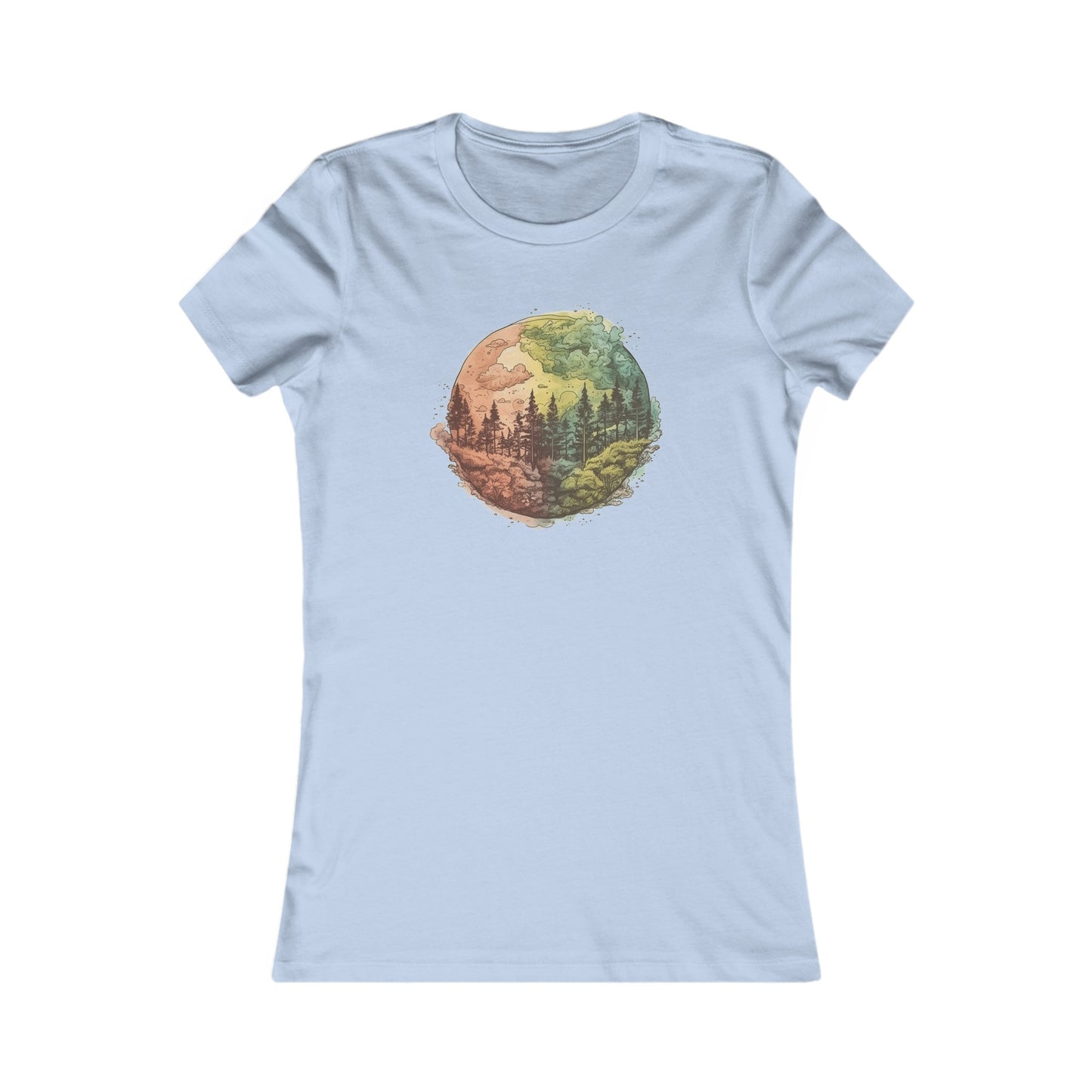 Watercolor Forest Fitted Tee