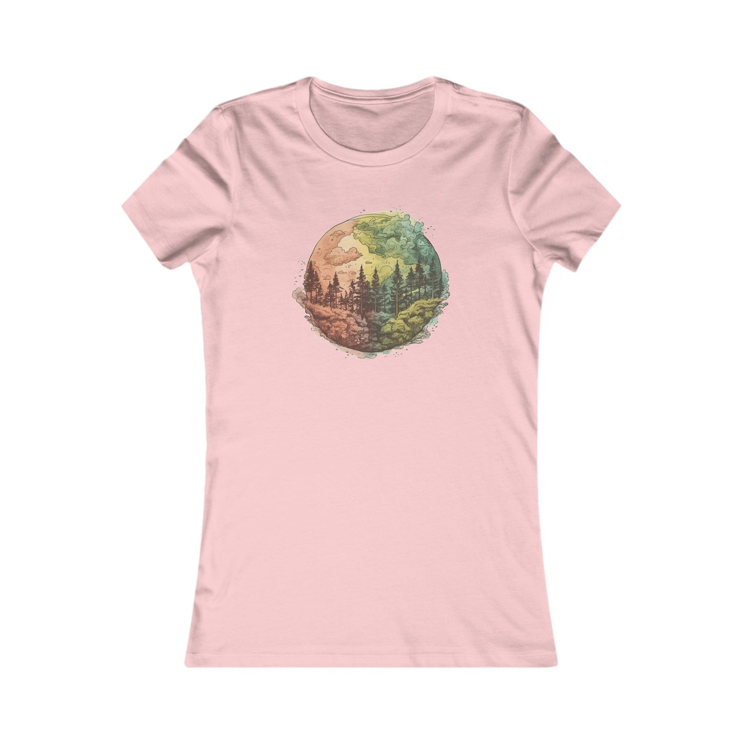 Watercolor Forest Fitted Tee