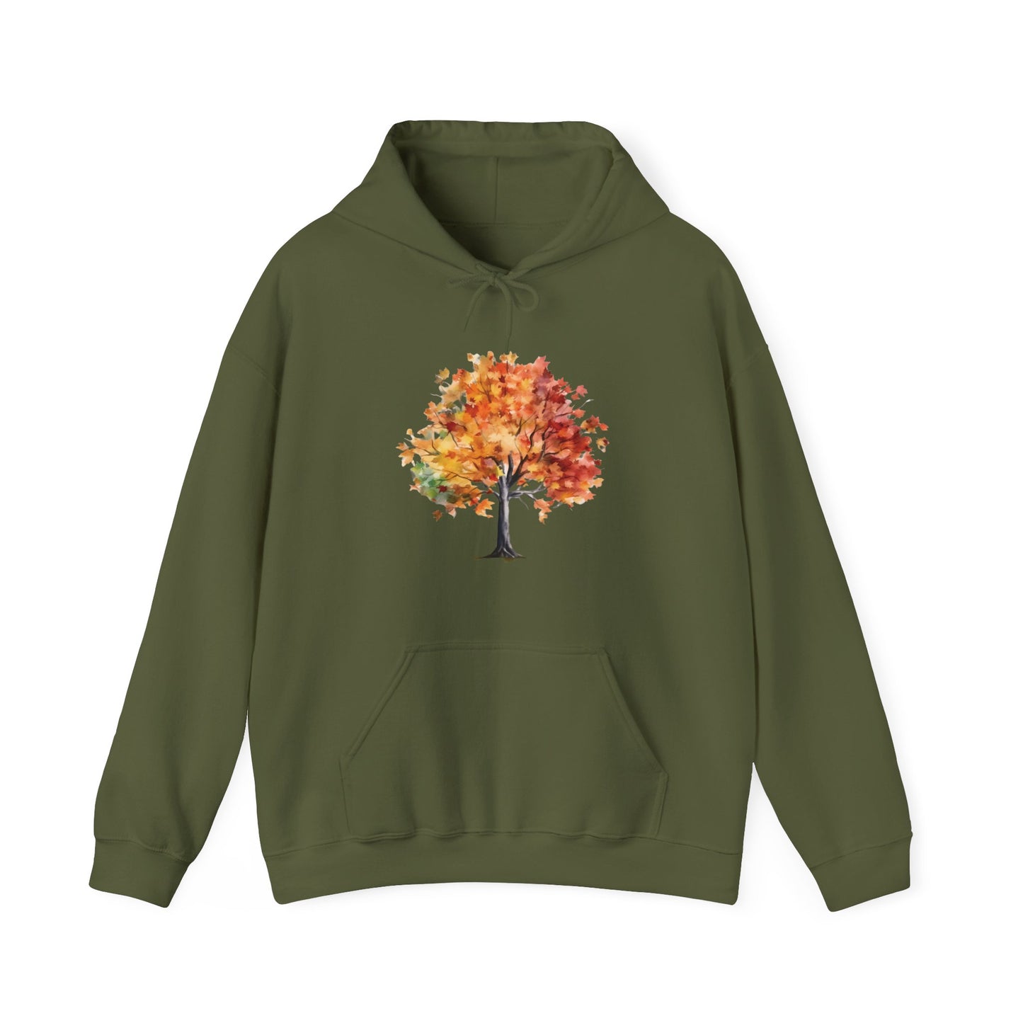 Watercolor Autumn Tree Hooded Sweatshirt