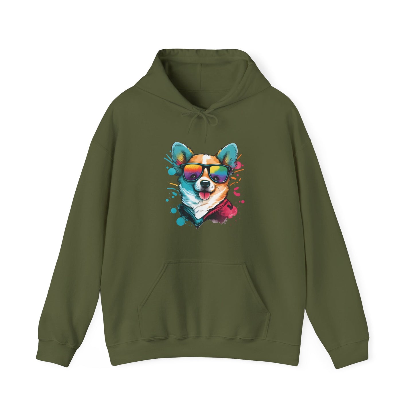 Dog with Sunglasses Hooded Sweatshirt 005