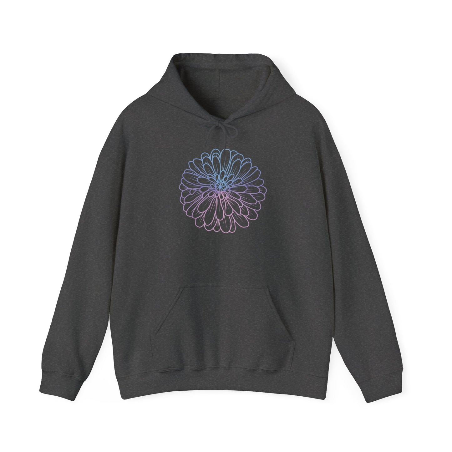 Colorful Flower Outline Hooded Sweatshirt