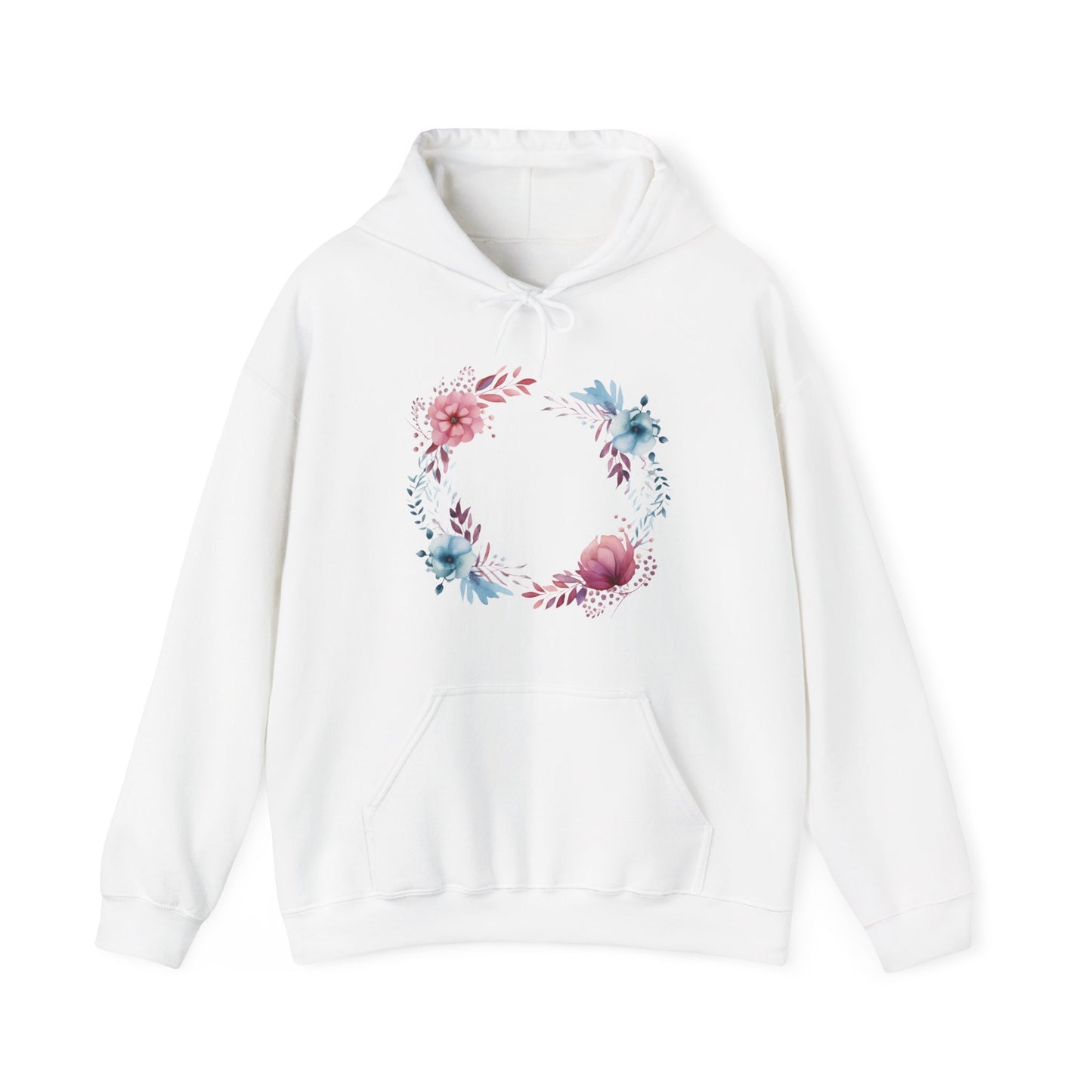 Watercolor Flowers Circle Hooded Sweatshirt