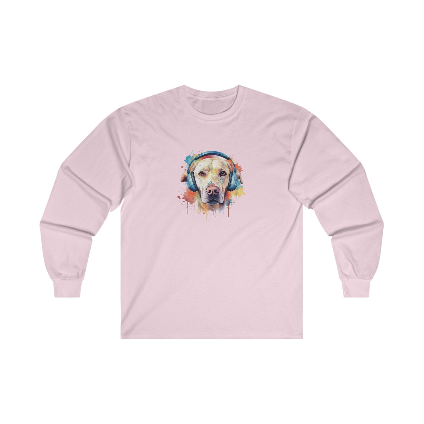 Labrador Retriever with Headphones Long Sleeve Tee