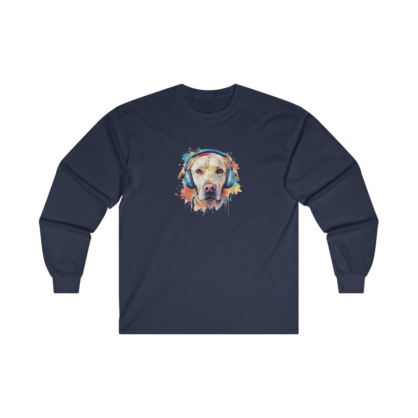 Labrador Retriever with Headphones Long Sleeve Tee