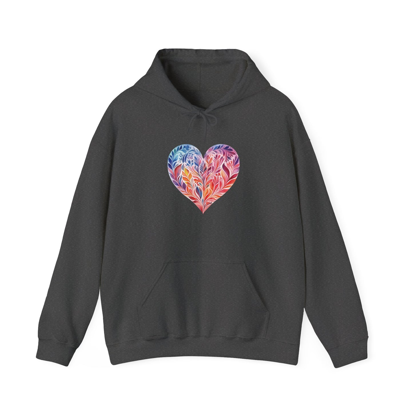 Watercolor Heart Hooded Sweatshirt 001
