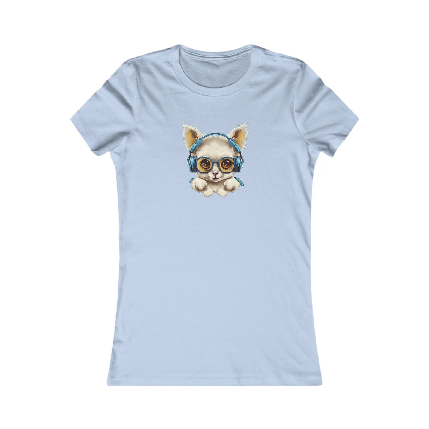 Puppy with Headphones Fitted Tee