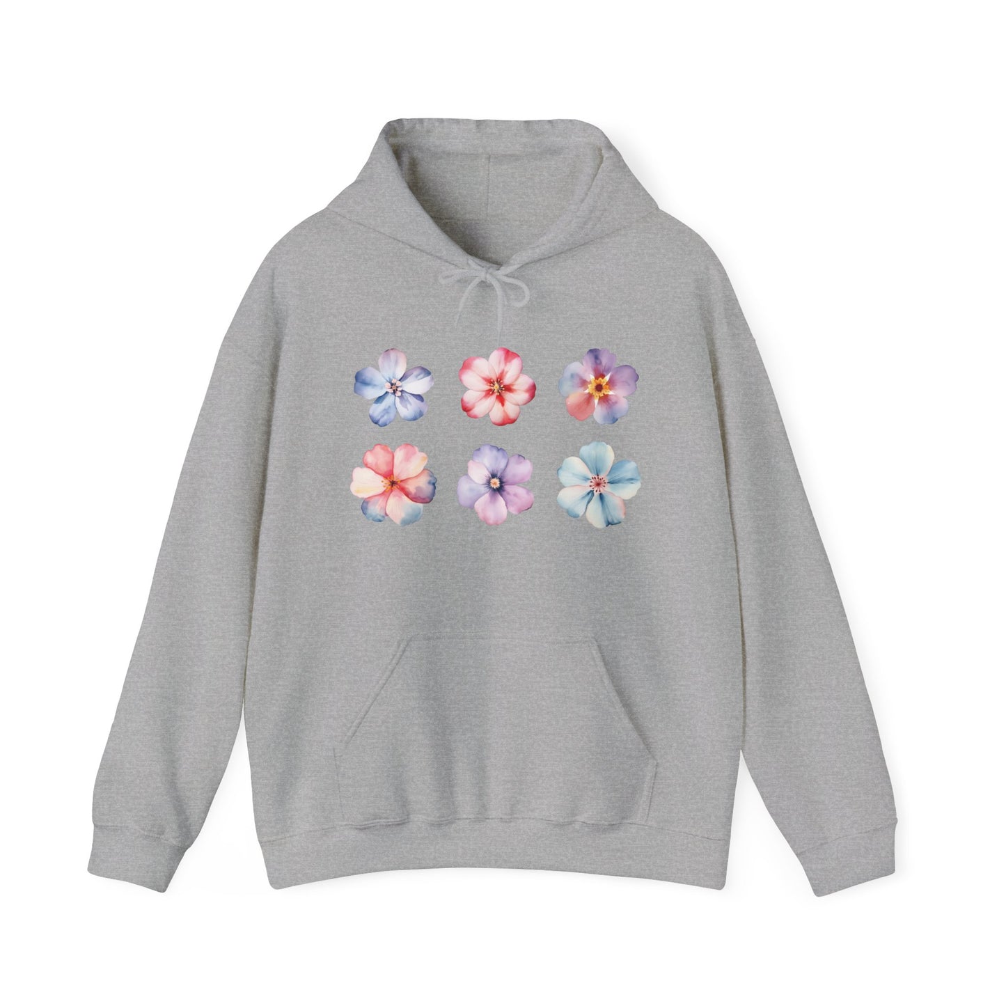 Watercolor Flowers Set Hooded Sweatshirt